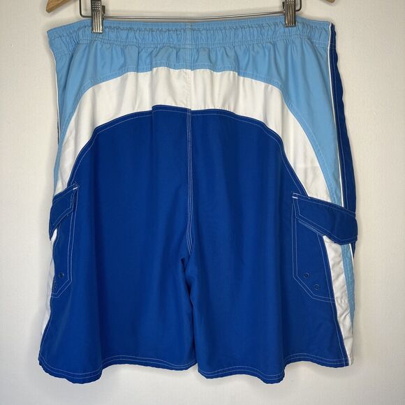 Ocean Pacific Men's Cargo Swim Trunks XL Blues & White Board Shorts Surf - Picture 4 of 7